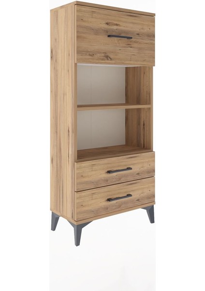 Arges Dolap 2 Raflı 3 Çekmeceli 60X30X134 Çam-Çam fiyatları