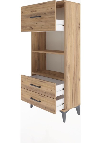 Arges Dolap 2 Raflı 3 Çekmeceli 60X30X134 Çam-Çam fırsatları