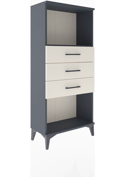 Arges Dolap Tek Raflı 3 Çekmeceli 60X30X134 Antrasit-Aytaşı fiyatları