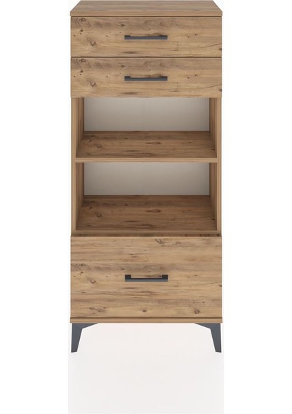 Hyperion Dolap 2 Raflı 3 Çekmeceli 60X44X134 Çam-Çam