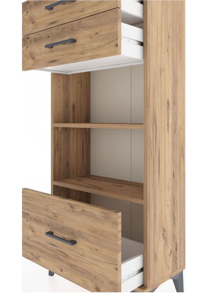 Hyperion Dolap 2 Raflı 3 Çekmeceli 60X44X134 Çam-Çam indirimleri