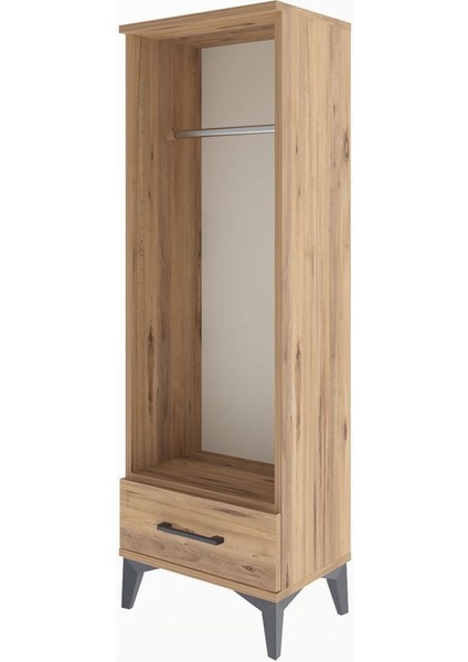 Arges Dolap Tek Raflı Tek Çekmeceli Tek Askılı 44X30X134 Çam-Çam modelleri