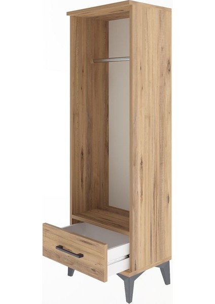 Arges Dolap Tek Raflı Tek Çekmeceli Tek Askılı 44X30X134 Çam-Çam fırsatları