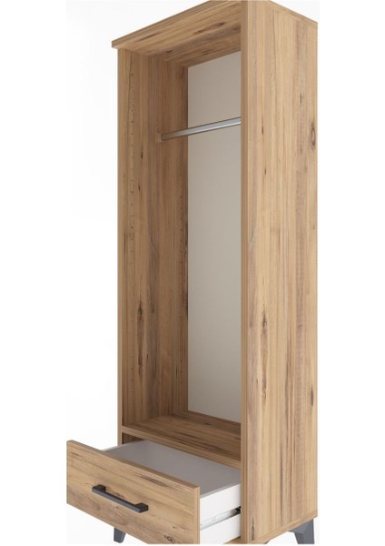 Arges Dolap Tek Raflı Tek Çekmeceli Tek Askılı 44X30X134 Çam-Çam indirimleri