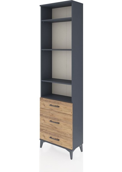 Arges Dolap 4 Raflı 3 Çekmeceli 60X30X221 Antrasit-Çam modelleri