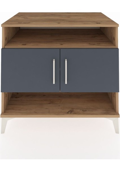 Kronos Şifonyer 3 Raflı 2 Kapaklı 88X59X80 Çam-Antrasit
