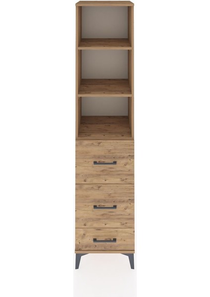 Hyperion Dolap 3 Raflı 3 Çekmeceli 44X44X195 Çam-Çam