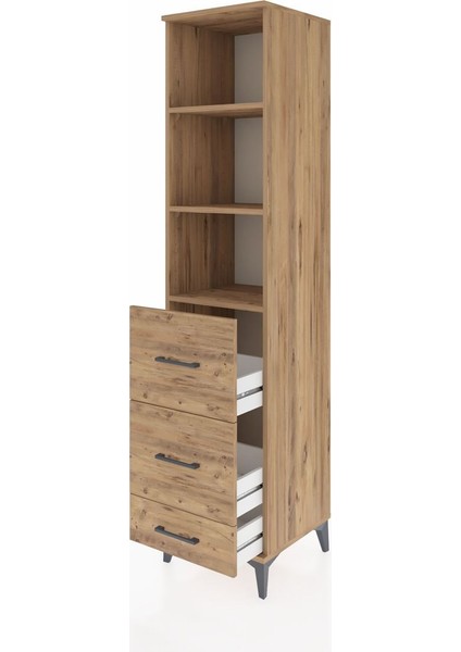 Hyperion Dolap 3 Raflı 3 Çekmeceli 44X44X195 Çam-Çam fırsatları