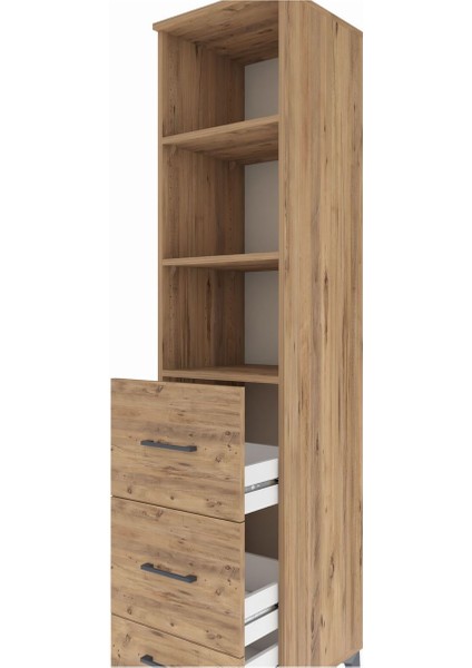 Hyperion Dolap 3 Raflı 3 Çekmeceli 44X44X195 Çam-Çam indirimleri