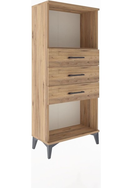 Arges Dolap Tek Raflı 3 Çekmeceli 60X30X134 Çam-Çam fiyatları