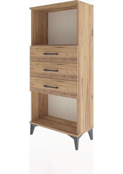 Arges Dolap Tek Raflı 3 Çekmeceli 60X30X134 Çam-Çam modelleri
