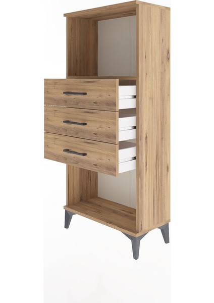 Arges Dolap Tek Raflı 3 Çekmeceli 60X30X134 Çam-Çam fırsatları