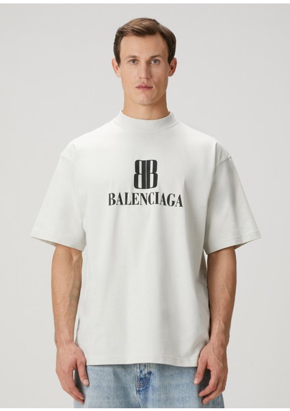 Nano Bb Beyaz Logo Baskılı T-Shirt