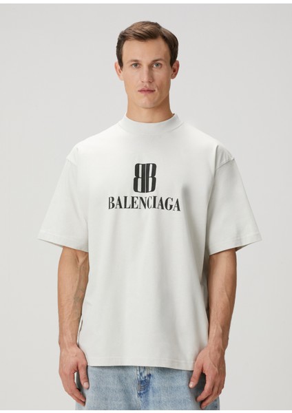 Nano Bb Beyaz Logo Baskılı T-Shirt modelleri