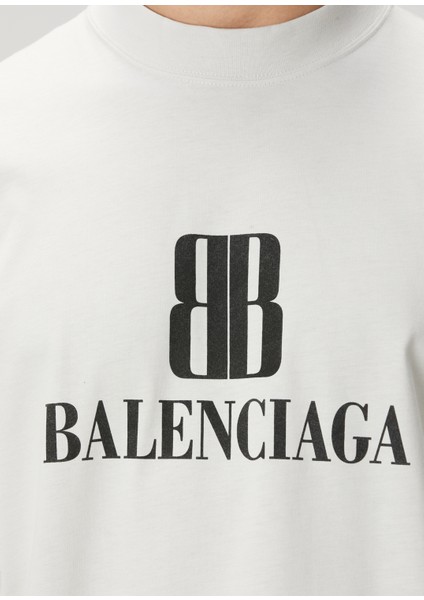 Nano Bb Beyaz Logo Baskılı T-Shirt