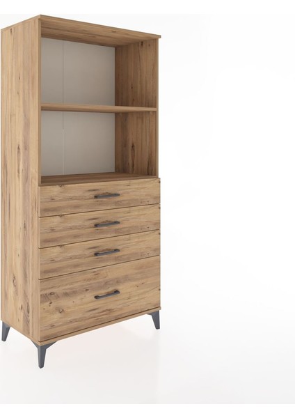 Hyperion Dolap 2 Raflı 4 Çekmeceli 88X44X182 Çam-Çam fiyatları
