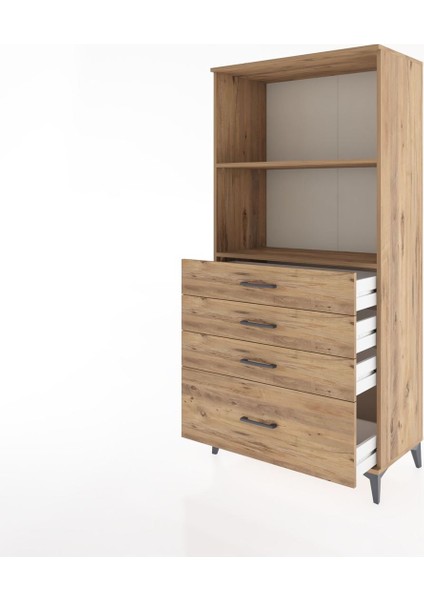 Hyperion Dolap 2 Raflı 4 Çekmeceli 88X44X182 Çam-Çam fırsatları