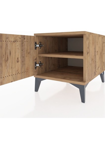Kronos Komodin Tek Raflı Tek Kapaklı 44X59X48 Çam-Çam indirimleri