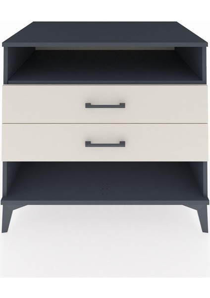Kronos Şifonyer Tek Raflı 2 Çekmeceli 88X59X80 Antrasit-Aytaşı