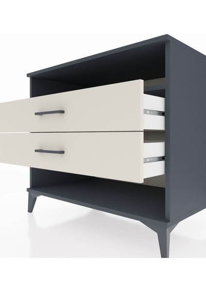 Kronos Şifonyer Tek Raflı 2 Çekmeceli 88X59X80 Antrasit-Aytaşı indirimleri