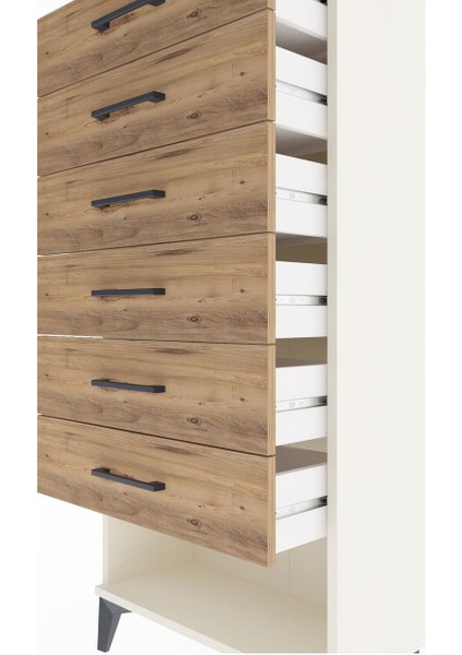 Arges Dolap 6 Çekmeceli 60X30X134 Aytaşı-Çam indirimleri
