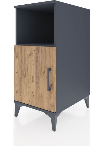 Kronos Komodin 2 Raflı Tek Kapaklı 44X59X96 Antrasit-Çam modelleri