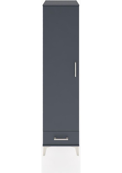 Hyperion Dolap 4 Raflı Tek Çekmeceli Tek Kapaklı 44X44X182 Antrasit-Antrasit
