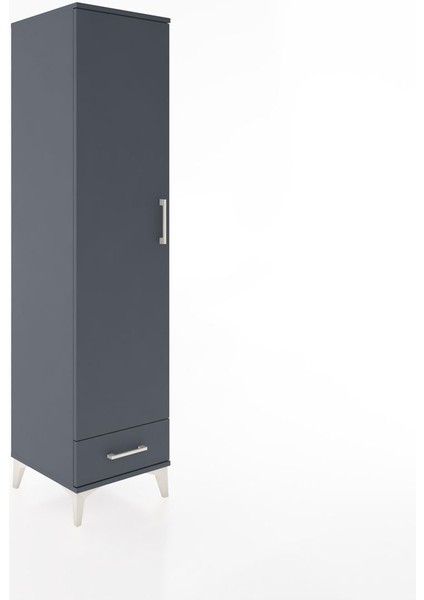 Hyperion Dolap 4 Raflı Tek Çekmeceli Tek Kapaklı 44X44X182 Antrasit-Antrasit fiyatları