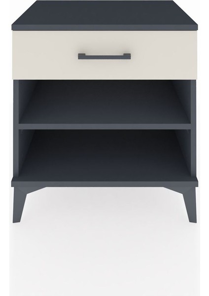 Hyperion Komodin Tek Raflı Tek Çekmeceli 60X44X64 Antrasit-Aytaşı