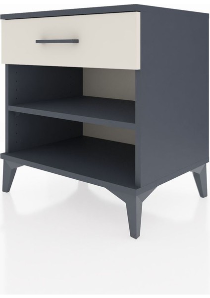 Hyperion Komodin Tek Raflı Tek Çekmeceli 60X44X64 Antrasit-Aytaşı modelleri