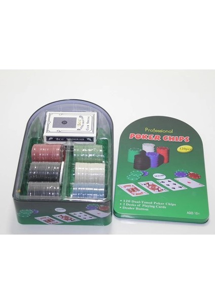 Poker Oyunu 100 Chip ve 2 Adet Iskambil Kağıt Setine Sahip Poker Oyunu No 2