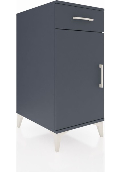 Kronos Komodin 2 Raflı Tek Çekmeceli Tek Kapaklı 44X59X96 Antrasit-Antrasit fiyatları