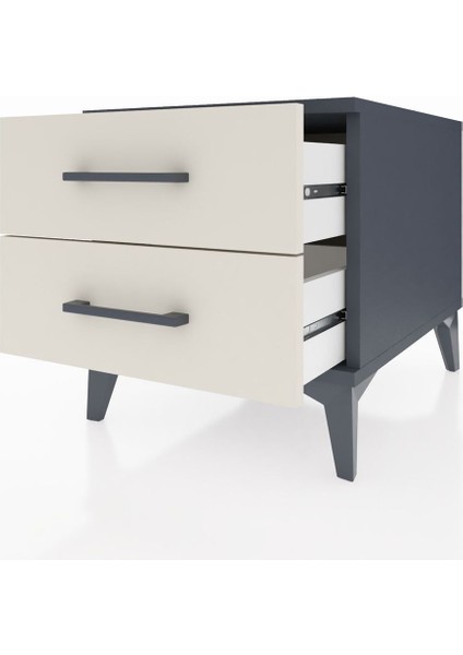 Kronos Komodin 2 Çekmeceli 44X59X48 Antrasit-Aytaşı indirimleri