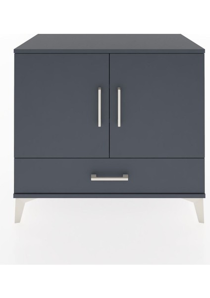 Hyperion Şifonyer 3 Raflı Tek Çekmeceli 2 Kapaklı 88X44X80 Antrasit-Antrasit