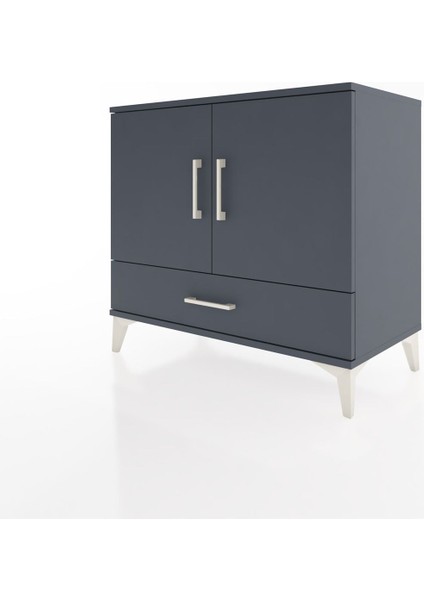 Hyperion Şifonyer 3 Raflı Tek Çekmeceli 2 Kapaklı 88X44X80 Antrasit-Antrasit modelleri