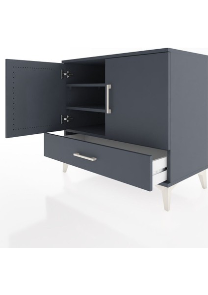 Hyperion Şifonyer 3 Raflı Tek Çekmeceli 2 Kapaklı 88X44X80 Antrasit-Antrasit fırsatları