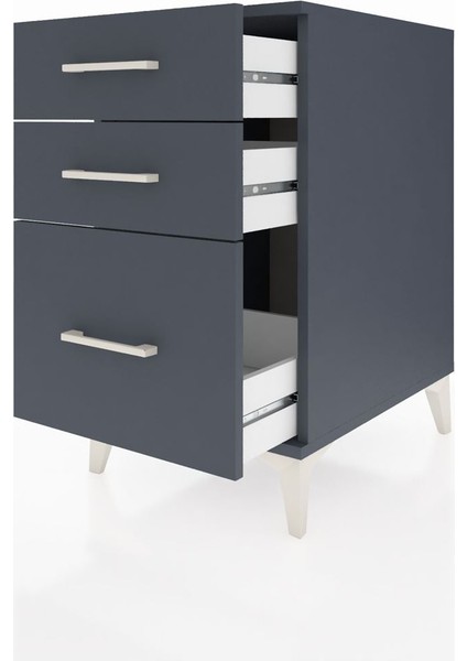 Kronos Komodin 3 Çekmeceli 44X59X80 Antrasit-Antrasit fırsatları