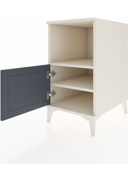 Kronos Komodin 2 Raflı Tek Kapaklı 44X59X80 Aytaşı-Antrasit fırsatları