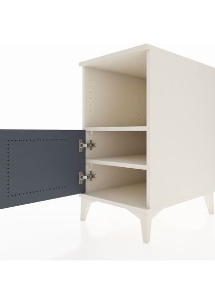 Kronos Komodin 2 Raflı Tek Kapaklı 44X59X80 Aytaşı-Antrasit indirimleri