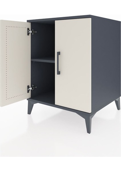 Kronos Komodin Tek Raflı 2 Kapaklı 60X59X80 Antrasit-Aytaşı fırsatları