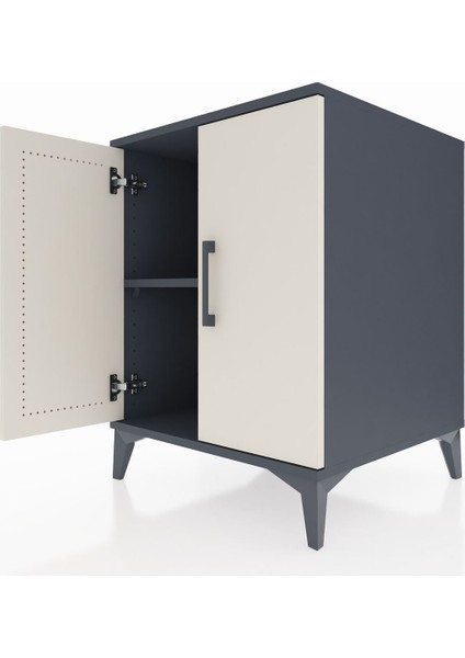 Kronos Komodin Tek Raflı 2 Kapaklı 60X59X80 Antrasit-Aytaşı indirimleri