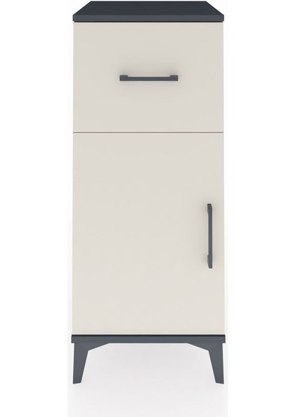 Hyperion Komodin Tek Raflı Tek Çekmeceli Tek Kapaklı 44X44X106 Antrasit-Aytaşı