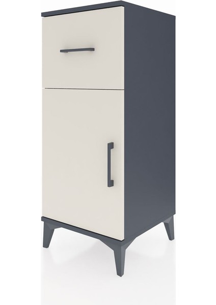 Hyperion Komodin Tek Raflı Tek Çekmeceli Tek Kapaklı 44X44X106 Antrasit-Aytaşı modelleri