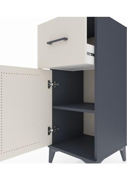 Hyperion Komodin Tek Raflı Tek Çekmeceli Tek Kapaklı 44X44X106 Antrasit-Aytaşı indirimleri