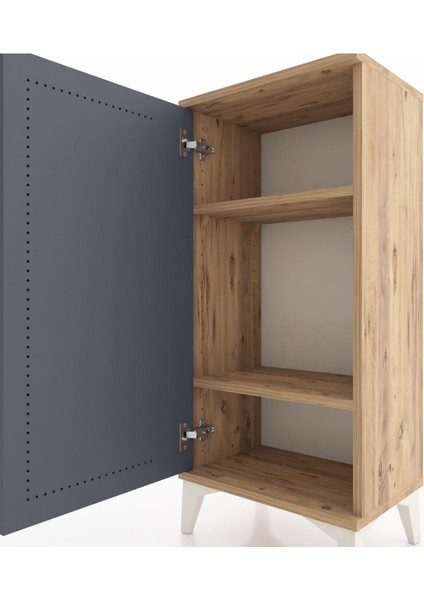 Arges Komodin 2 Raflı Tek Kapaklı 44X30X96 Çam-Antrasit indirimleri