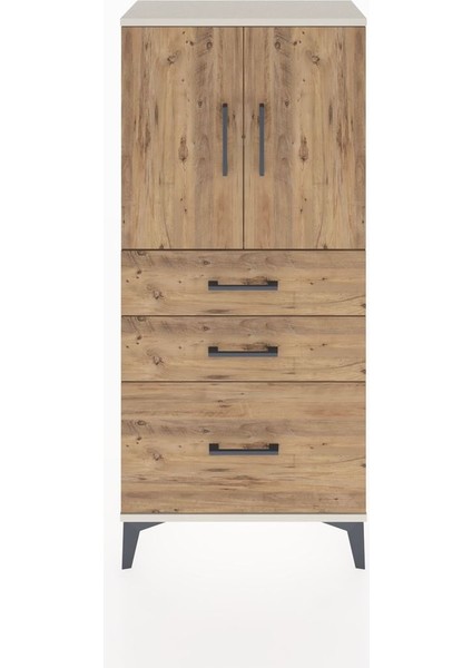 Hyperion Dolap 2 Raflı 3 Çekmeceli 2 Kapaklı 60X44X134 Aytaşı-Çam