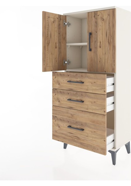 Hyperion Dolap 2 Raflı 3 Çekmeceli 2 Kapaklı 60X44X134 Aytaşı-Çam fırsatları