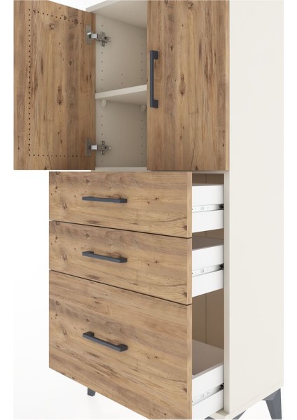 Hyperion Dolap 2 Raflı 3 Çekmeceli 2 Kapaklı 60X44X134 Aytaşı-Çam indirimleri