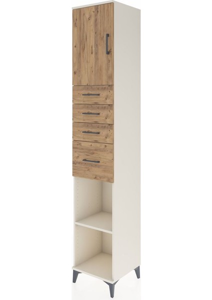 Hyperion Dolap 3 Raflı 4 Çekmeceli Tek Kapaklı 44X44X243 Aytaşı-Çam modelleri