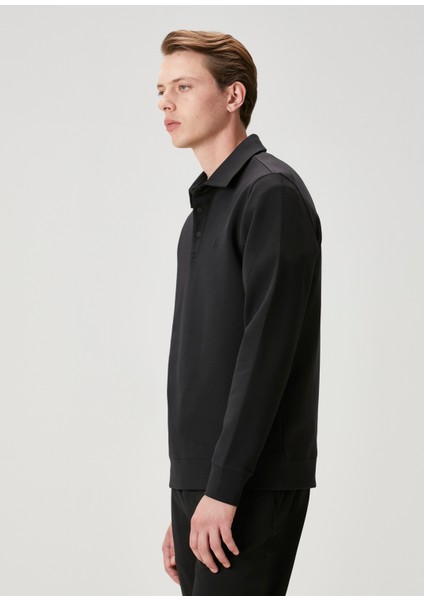 Siyah Polo Yaka Sweatshirt fırsatları